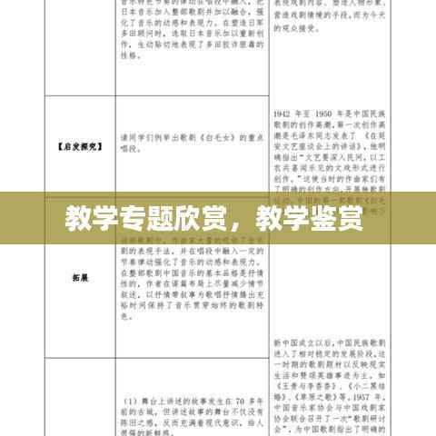 教学专题欣赏,教学鉴赏